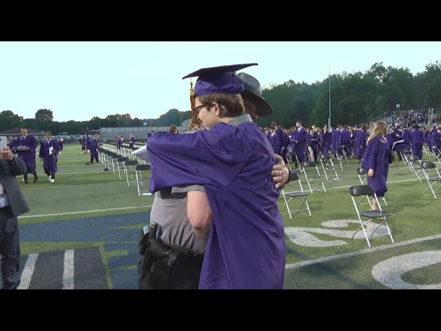 Ohio patrol officers stand in for fallen friend at son's high school graduation in Stark County