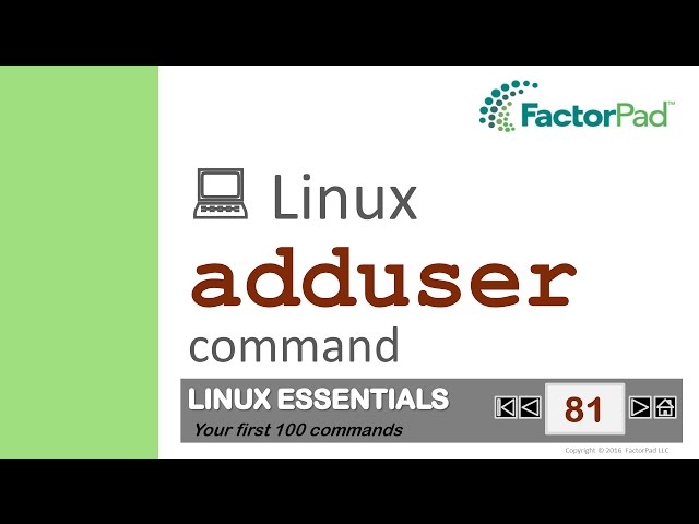 Linux adduser command summary with examples