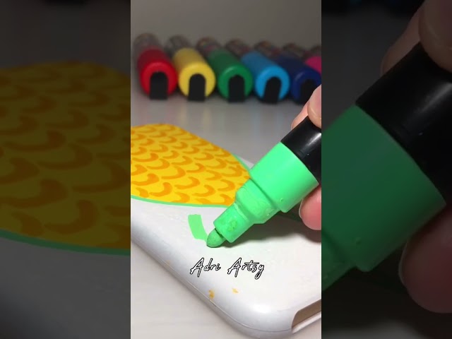 Customizing a CORN Phone Case with Posca Markers! #shorts