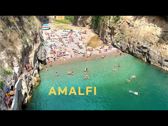 [4K]🇮🇹 Italy Summer Walk :Amalfi Town in the morning🌅🩴& Beautiful Beaches🏖️ on Amalfi Coast 2022