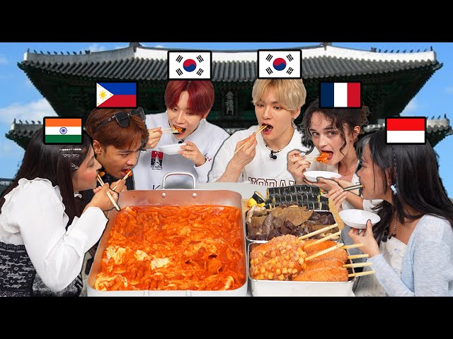 People Try Korean Street Food For The First TIme l India, The Philippines, Indonesia l TTEOKBOKKI