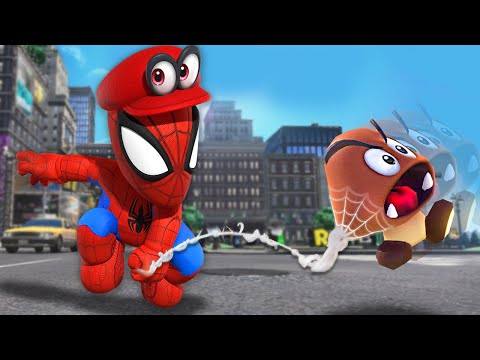 Playing as SPIDERMAN in Super Mario! (Mario Odyssey Mods!)