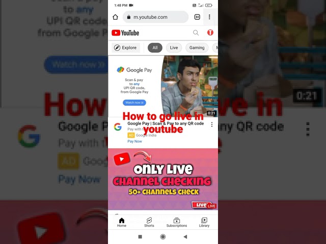 How to go live in youtube