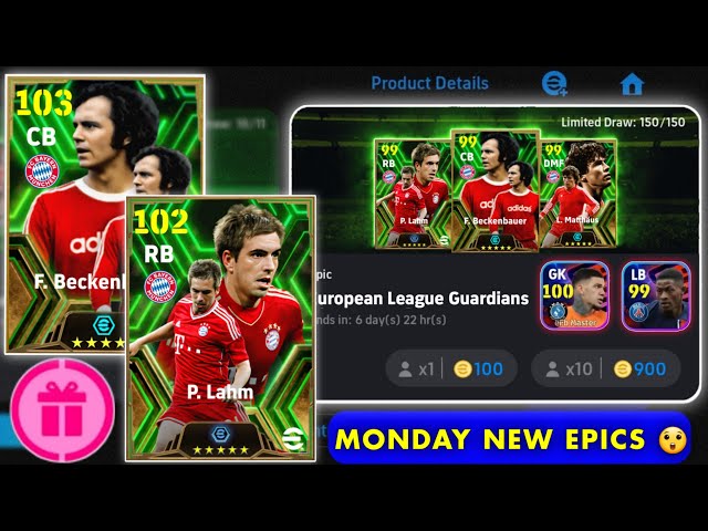 102 Rated Epic P. Lahm | Upcoming European Clubs Guardians Epic Pack In eFootball 2024 Mobile