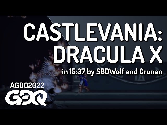 Castlevania: Dracula X by SBDWolf and Crunan in 15:37 - AGDQ 2022 Online