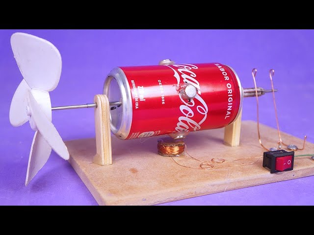 AMAZING ELECTRIC MOTOR WITH ALUMINUM CANS AND SIMPLE MATERIALS