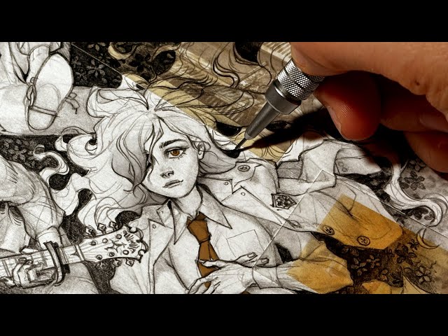 ✿ Book Cover Design // Drawing a mixed media sketchbook cover step by step! ★ COMIC CHARACTER ART★