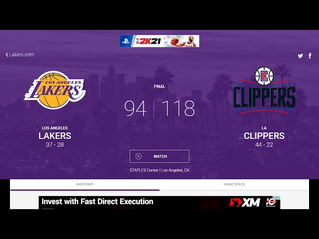 Los Angeles Lakers vs LA Clippers Scoreboard - LIVE
