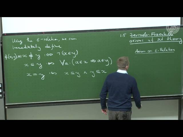 Axioms of set Theory - Lec 02 - Frederic Schuller