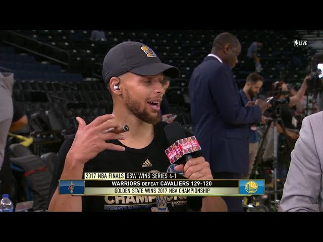 Steph Curry "Smoking" in postgame interview on GameTime about Warriors Victory