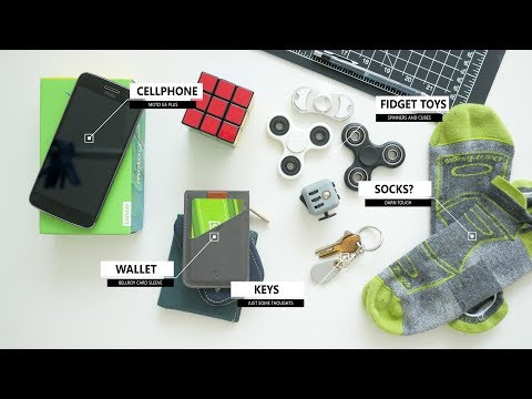 Spring 2017 EDC   Everyday Carry Wallet, Fidget Toys, Cellphone and Socks