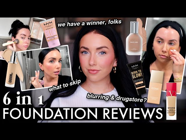 6 in 1 FOUNDATION REVIEWS! 👍🏻 👎🏻 haus labs, makeup by mario, nyx, valentino, iconic london...