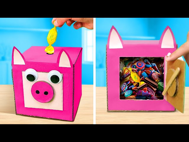 Cute Cardboard Piggy Bank Craft 🐖 #Shorts
