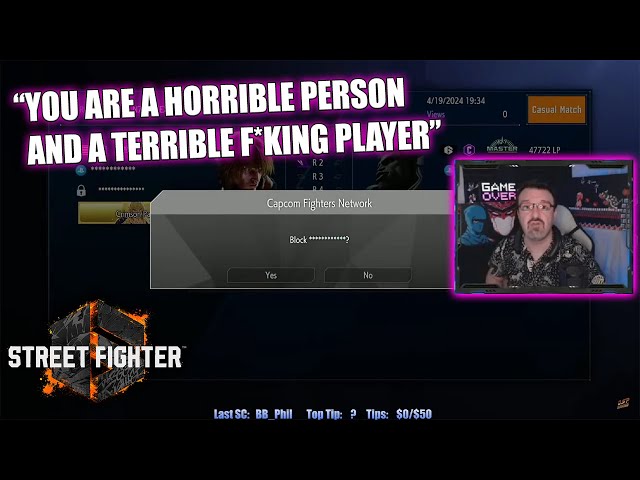 DSP Extremely Lunatic Blocking & Insulting Every Opponent in SF6, Rabid Over Players Outplaying Him