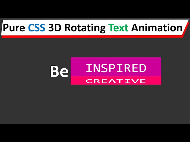 Awesome Text Animation With Pure HTML and CSS | 3D Text Rotation Animation Using Pure CSS Only.
