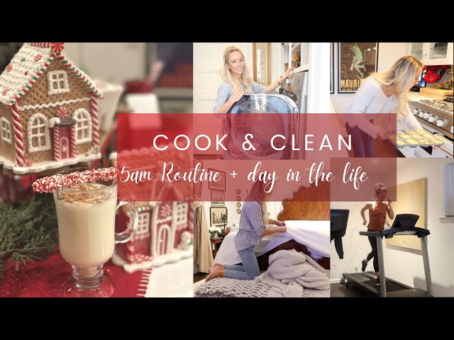 5AM WAKE UP COOK AND CLEAN WITH ME // HOW TO MAKE HOMEMADE EGG NOG // WINTER BREAK DAY IN THE LIFE!