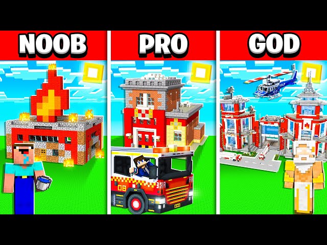 NOOB vs PRO vs GOD: FIREFIGHTER CHALLENGE in Minecraft!