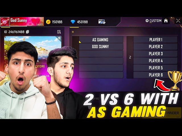 2 Vs 6 With A_s Gaming Pro Subscribers🤯😨- Free Fire India