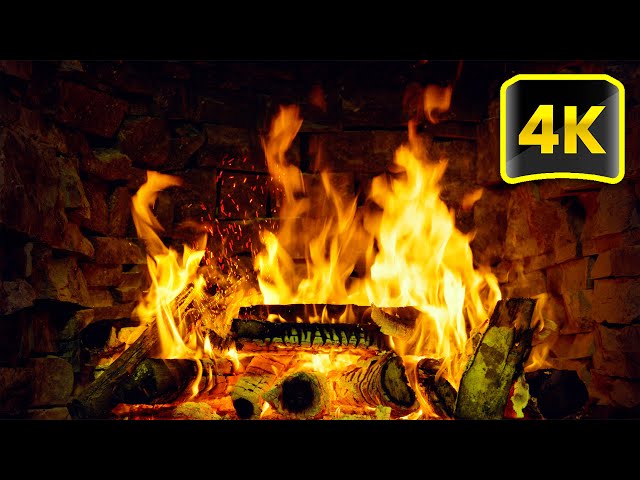 🔥 Perfect Fireplace Burning for Relaxation | 4K Relaxing Fireplace & Crackling Fire Sounds (3 Hours)