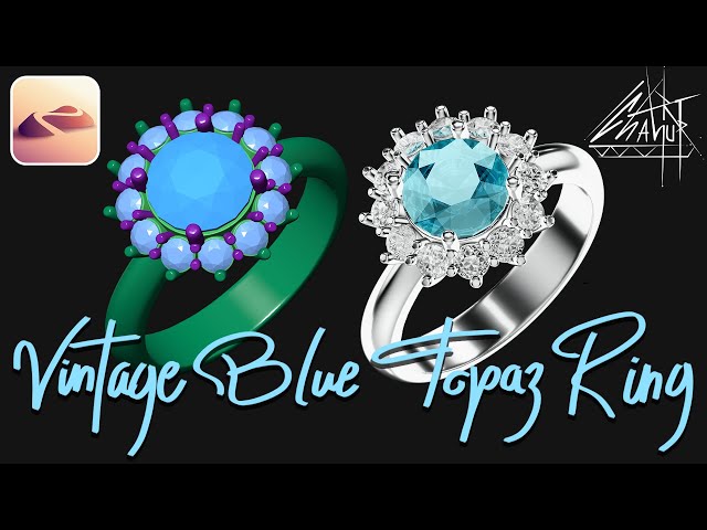 Modeling Vintage Blue Topaz Ring in Nomad Sculpt | Jewelry Design Tutorial
