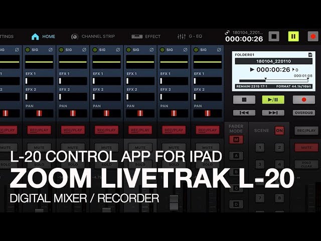 Zoom LiveTrak L-20: Control App for iPad