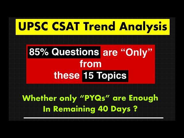 *Only* Do These 15 Topics IN Rest 40 Days to "Clear the CSAT Cutoff" with Ease