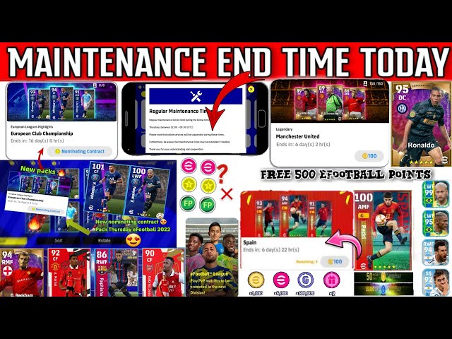 Maintenance End Time Today In eFootball 2022 Mobile | Maintenance End Time | Pes Server Maintenance