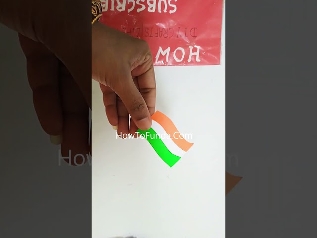 national flag making using tricolor paper - #shorts  - howtofunda