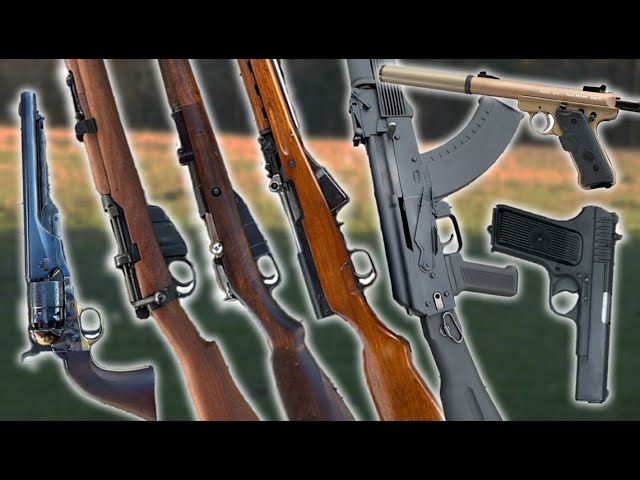 Tokarev TT33, AK-103, Colt 1860, SKS Type 56, Ruger MK II, Mosin M39, Lithgow SMLE