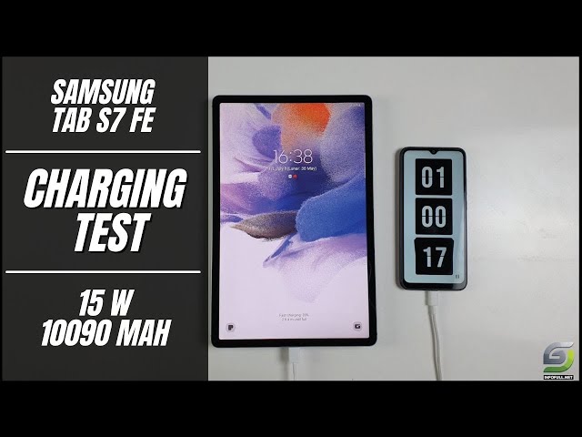 Samsung Galaxy Tab S7 FE Battery Charging test 0% to 100% | 15W fast charger 10090 mAh