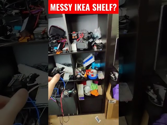 BEFORE and AFTER organizing IKEA shelf!