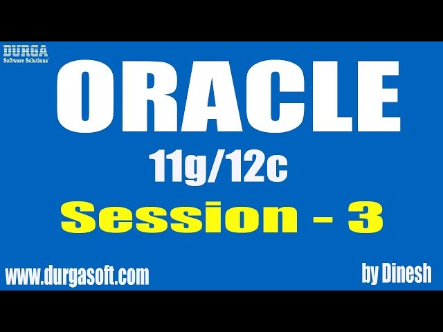 Oracle || Oracle Session-3 by Dinesh