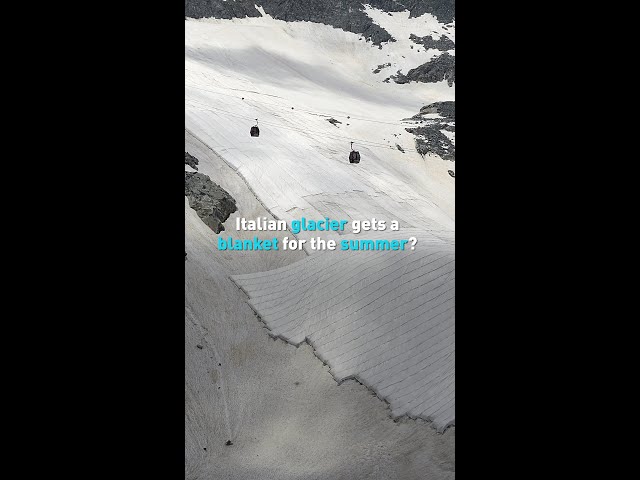 Italian glacier gets a blanket for the summer?