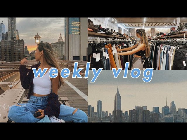 WEEKLY VLOG | thrift shop & haul, brooklyn bridge sunset, how I learned to edit videos, NYC summer