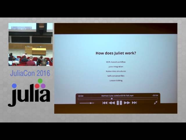 Julia Interactive Tutorial System | Matthew Lake | JuliaCon 2016