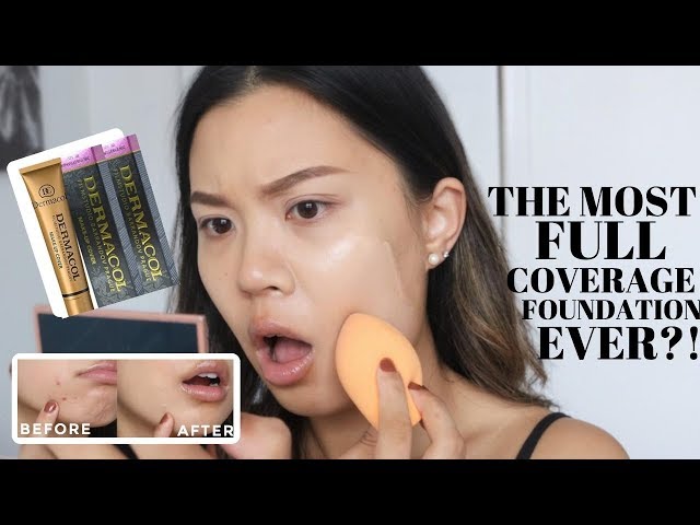 MOST FULL COVERAGE FOUNDATION EVER?! • Dermacol Makeup Cover - Review + Demo