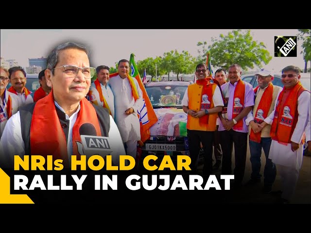 NRIs hold car rally in Ahmedabad in support of PM Modi