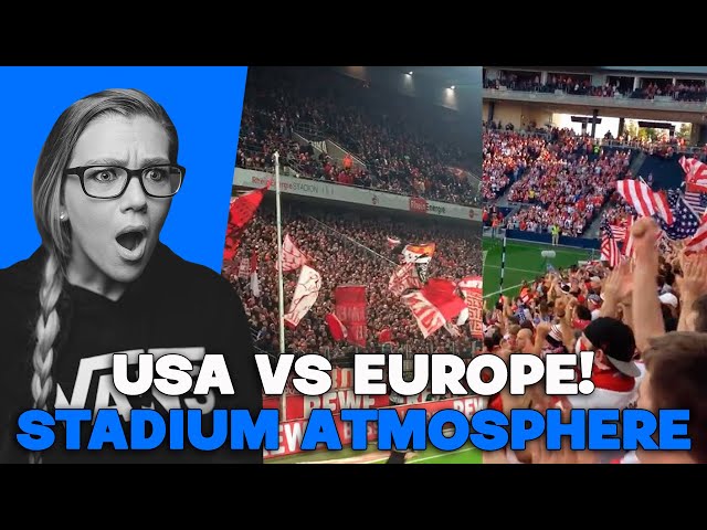 AMERICAN VS EUROPEAN FOOTBALL | AMERICAN REACTS | AMANDA RAE