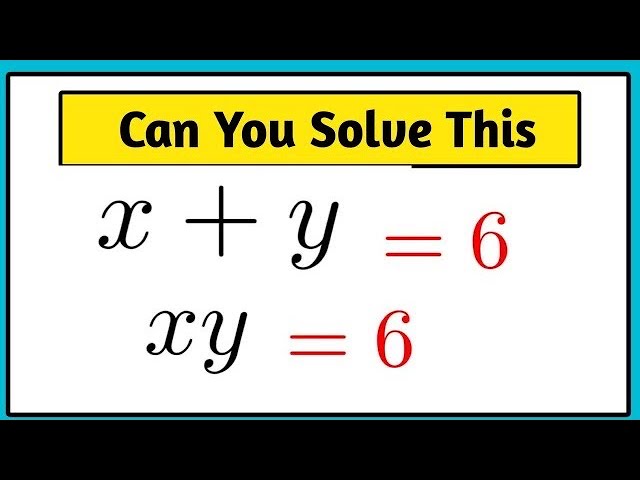 South Korea | Math Olympiad Question| Can You Find x=? y=?
