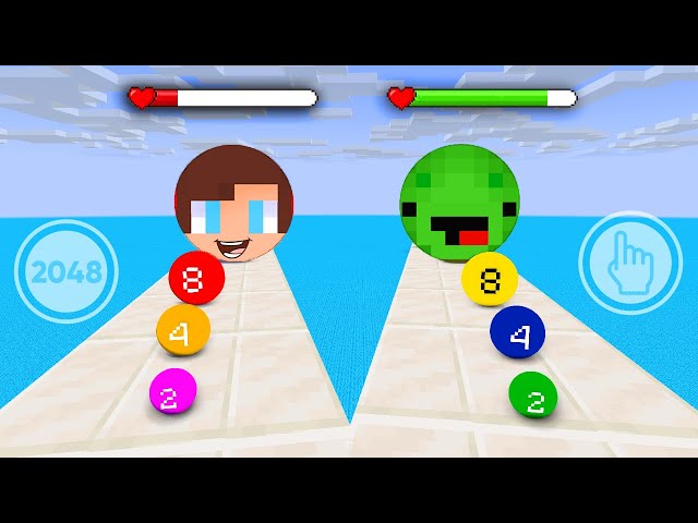 JJ and Mikey 2048 Balls 3D Game - Maizen Minecraft Animation