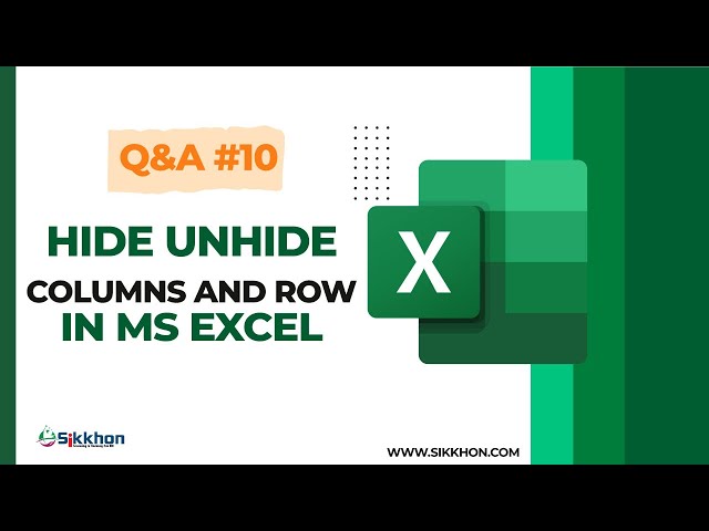 How to hide unhide columns in MS Excel | English | Free | Sikkhon