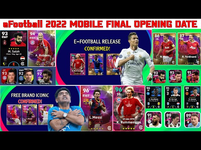 eFootball Pes 2022 Mobile Opening Date | May 23rd | Confirmed Opening Date & Legendary Card pes 2021