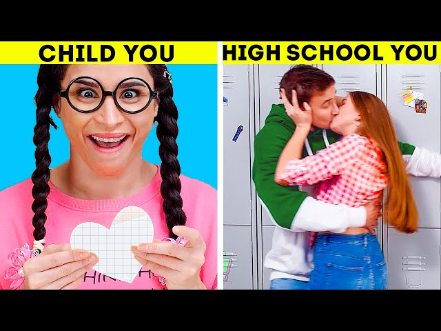 HIGH SCHOOL YOU VS CHILD YOU || Different Types Of People Relatable Moments!