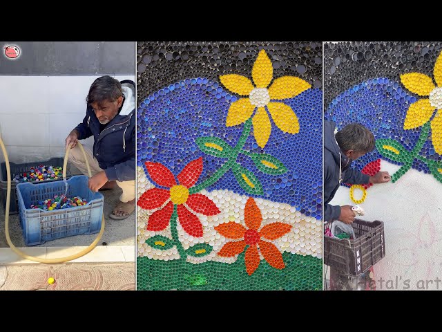 Reuse Plastic Bottle Cap Idea || Recycle Wall Art || Amazing Wall Decor || DIY
