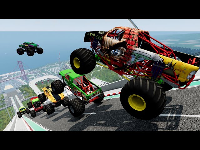 Epic High Speed Monster Truck Jump And Crashes #53 | BeamNG Drive | BeamNG ASna
