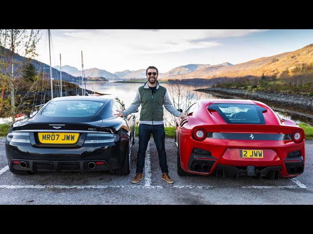 Ferrari F12 TDF & Aston Martin DBS On Scotland’s Best Driving Roads!