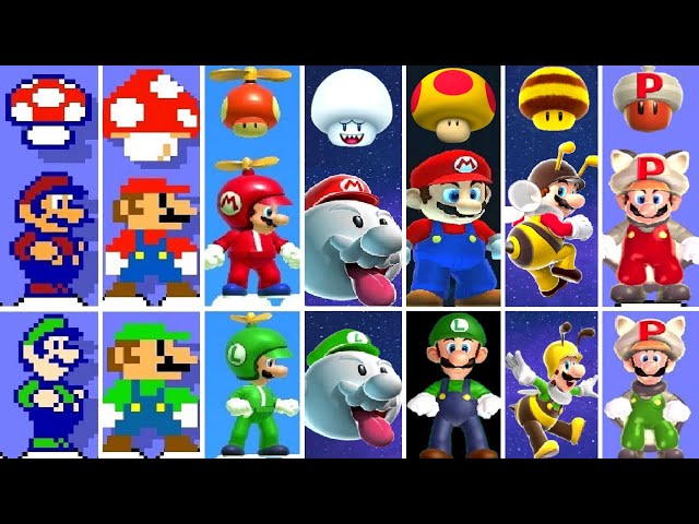 All Mario & Luigi Mushroom Power-Ups in Super Mario Games (1985-2020)