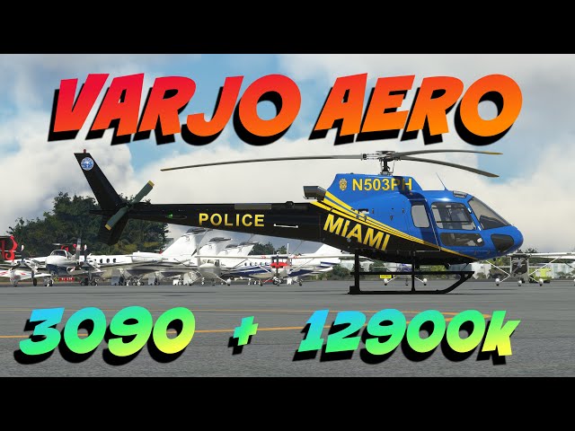 Varjo Aero  -  MSFS2020 - FIRST Helicopter Flight,  City of Miami Police.