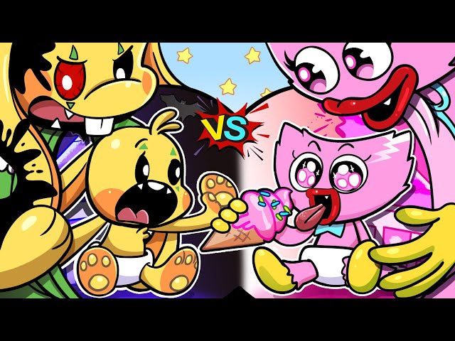 [Animation]🖤Black Bunzo Vs💗Pink Kissy Missy | Pink vs Black Food Challenge |Poppy Playtime 2 Cartoon