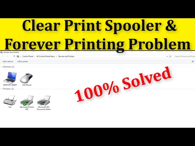 How To Clear Print Spooler And Fix Forever Printing Problem || Windows 10/8/7